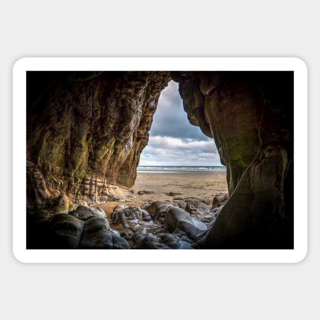 Pendine Sands Cave Sticker by tommysphotos